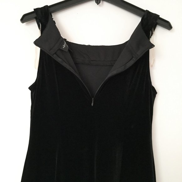 CONNECTED BLACK VELVET BEADED DRESS, SZ.8P - Picture 7 of 8
